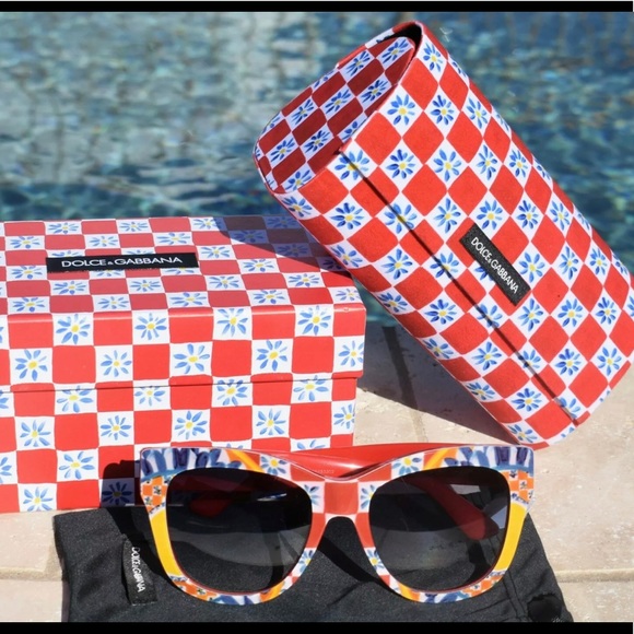 🎁🎅PRICE DOLCEGABBANA CATEYEFLORAL SUNGLASSES - Picture 5 of 7